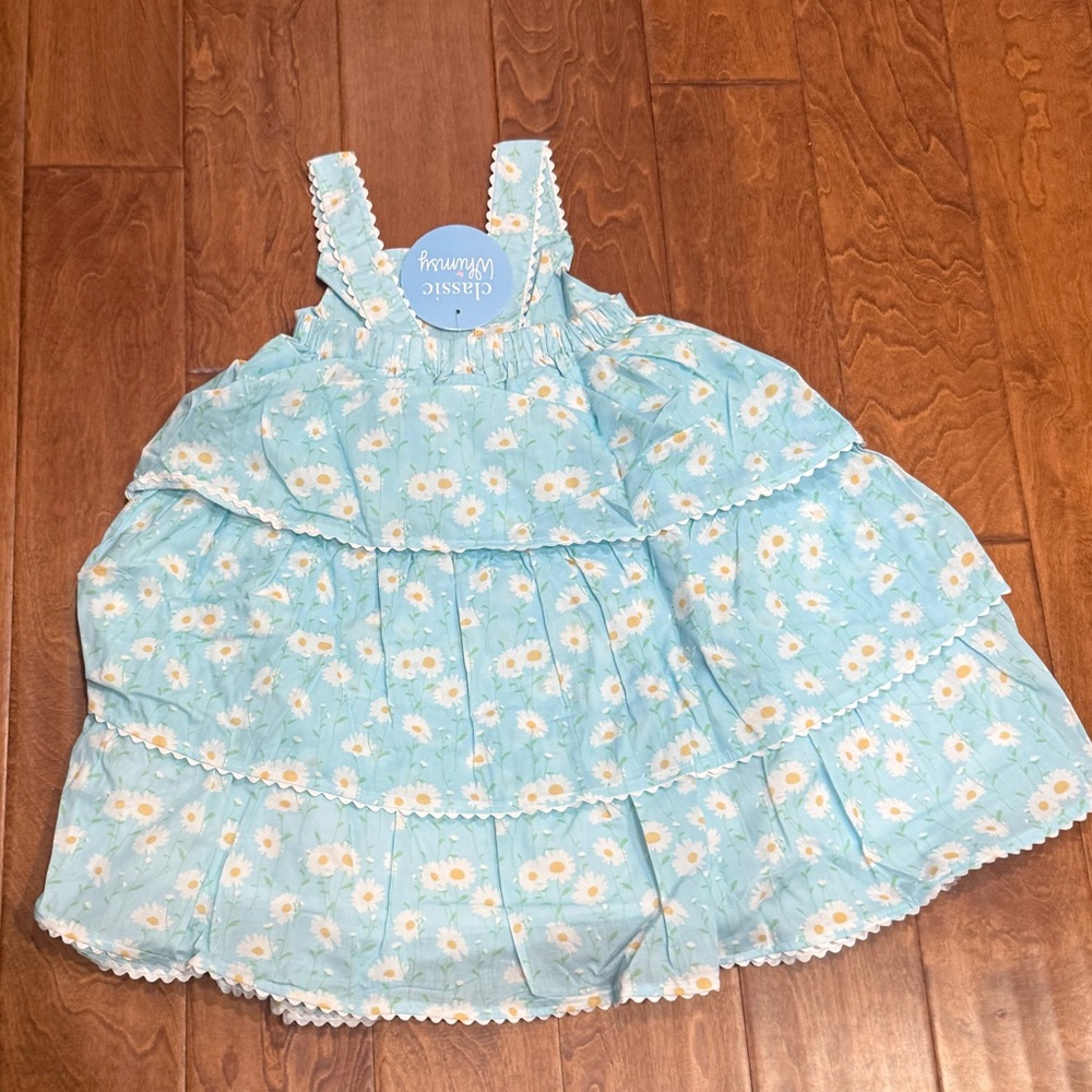 NWOT Size 7 Classic Whimsy Wildflowers Light Blue Floral Dress